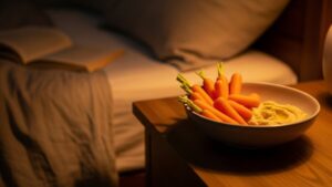 Leia mais sobre o artigo Comer Minicenouras Antes de Dormir Ajuda a Dormir Melhor? A Ciência por Trás do Snack Noturno